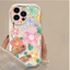 Ốp Điện Thoại Cho Samsung Galaxy A06 A05 A05S A04 A04E A35 A34 A53 A52 A23 A24 A14 Ốp Điện Thoại Màu Trắng Dễ Thương Hoa Nhỏ Kem Vuốt Cạnh TPU Họa Tiết Silicon Bảo Vệ Camera