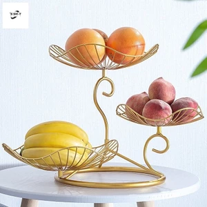 Giỏ Trái Cây Sắt 3 Tầng - Khay Ăn Nhẹ Nhiều Lớp Sáng Tạo Cho Phòng Khách Trà