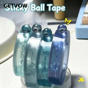 GETVOW Đồ chơi cảm giác giảm căng thẳng, dễ dàng kéo tay Độ bền kéo cao Băng lăn bóng dính, Băng lấp lánh Ice- Rainbow Ball Making Tape Đồ chơi chơi tương tác