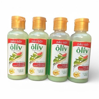 (60mlx4) Set 4 Chai Dầu Gội OLIV Dưỡng Tóc tinh chất oliu và chiết xuất bưởi hồng cho tóc khắc khỏe, ngăn gãy rụng