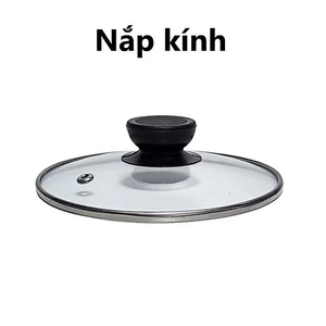 Nắp vung kính xoong nồi chảo (Kèm núm cầm cách nhiệt) có viền gờ, thuỷ tinh dày chịu lực đủ size