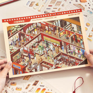 ENWEI 15 Miếng nhãn dán cảnh Hy Lạp & Louvre trang trí tạp chí, sổ tay, văn phòng phẩm