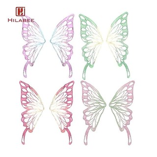 [hilabee] 1 Cặp Bướm Ren Đính Cổ Tích Cánh May Trên Miếng Dán May Trang Trí DIY Quần Áo Trang Trí Cho Mũ / Túi Trang Trí
