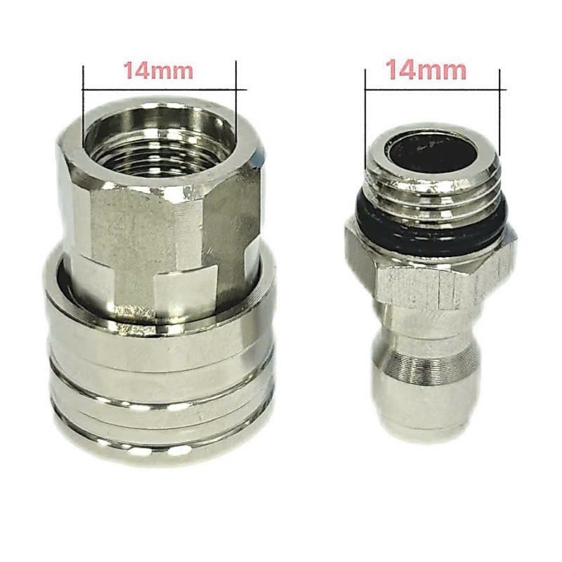 Khớp Nối Nhanh 1/4 inch Ren Trong 14mm Inox Cho Máy Rửa Xe Gia Đình Phụ Kiện water  guns
