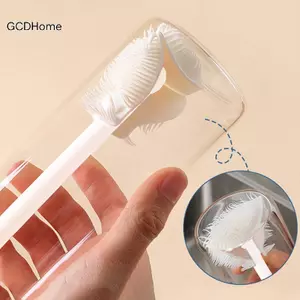 GCDHome Cup Bàn Chải Làm Sạch Tay Cầm Dài Chai Làm Sạch Silicone Sữa Chai Thủy Tinh Ly Bụi Hộ Gia Đình Cốc Cà Phê TeaPot Bàn Chải HOT
