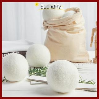 [Giao hàng từ Việt Nam] Bóng sấy len SCANDIFY 6 quả, bóng giặt gia đình mềm 6-8cm, tái sử dụng, giảm tĩnh điện, tăng tốc