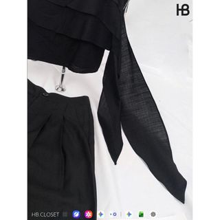 HB - Set Áo Trễ Vai Tầng Bèo Thả Tà Sang Chảnh Mùa Hè S158