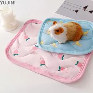 YUJINI Chiếu điều hoà thú cưng nhỏ, Hamster Guinea Pig Thảm thú cưng cảm giác mát mẻ, Thoải mái giữ mát Thỏ băng lụa Puppy Chăn mùa hè