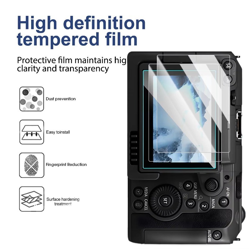 3 Miếng Dán Bảo Vệ Màn Hình LCD Camera HD Kính Cho Canon EOS RP R8 R7 R6 R50 R5 R3 R100 R10 R M6 M50 M5 M3 M200 M2 M100 M10 M EOS-1D X Mark III II V IXY650 Camera 9H Cường Lực Phim Kính