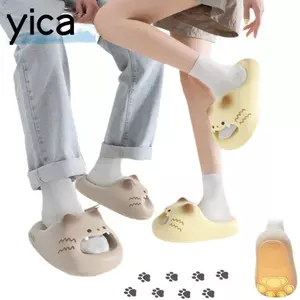 Dép Mèo YICA, Mũi Đóng Chống Thấm Nước Kitty Mules, Chống Trơn Trượt Đáy Mềm Dép Mèo Nhà
