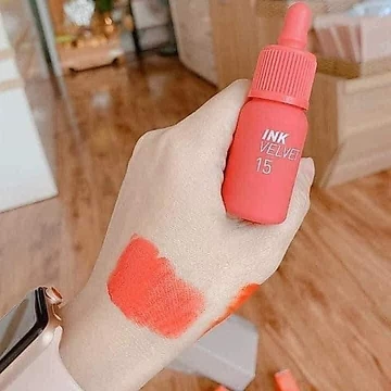 Son Kem Lì Ink 15 Cam Hồng Đào, Son Ink Velvet 15 Beauty Peak Rose
