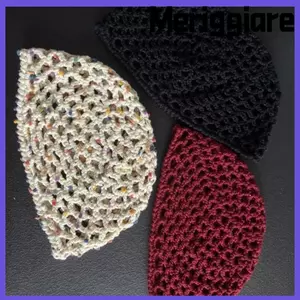 Mũ beanie MERIGGIARE, Mũ dệt kim thủ công rỗng, Mũ dưa lưới mỏng móc thoáng khí cổ điển cho mùa xuân hè