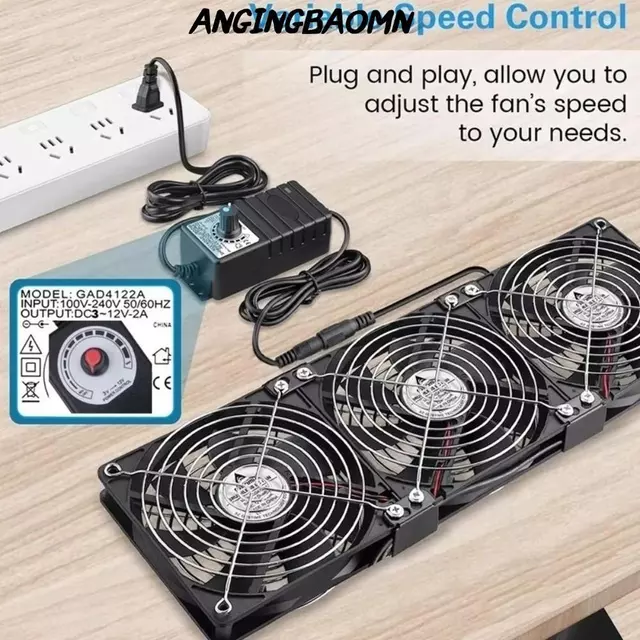 Quạt xả đa chức năng ANGINGBAOMN, Hiệu suất cao với bộ điều khiển tốc độ Quạt thông gió làm mát, Bộ định tuyến quạt làm mát tốc độ cao lưu thông không khí chất lượng