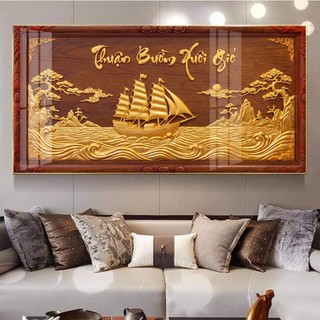 Tranh tết 2027 Thuận Buồm Xuôi Gió mẫu 01 tráng gương