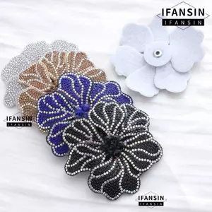 IFANSIN Hoa Thổ Cẩm Vải, DIY Thủ Công Lấp Lánh Kim Cương Giả Hoa Miếng Dán, Trang Sức Tôn Trang Sức Phụ Kiện May Đồ
