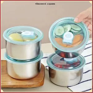 hộp inox đựng thực phẩm giữ nhiệt Tròn ⚡️ Bát inox đựng thực phẩm có nắp đậy ngăn mùi