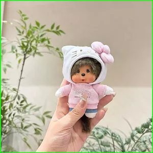 PS1 MONCHHICHI x Hello Kitty Plushie Móc Khóa Dễ Thương Áo Khoác Mini Túi Búp Bê Quyến Rũ Mặt Dây Chuyền Quà Tặng SP1