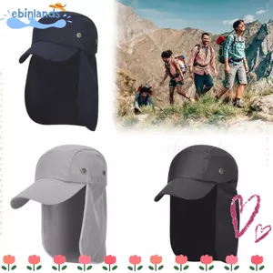 Mũ bóng chày cặp đôi EBINLANDS, Mũ câu cá cổ điển thoáng khí, có khăn choàng bảo vệ cổ Mũ chống nắng trơn thông thường