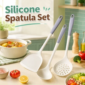 Bộ thìa nấu ăn bằng silicon chuẩn bị nướng bánh, dụng cụ nấu ăn chống dính thân thiện với thiết kế lỗ treo để sử dụng hàng ngày