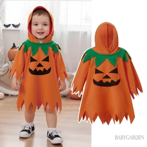 2-8 Tuổi Trẻ Em Halloween Bí Ngô Cosplay Trang Phục Có Mũ Trùm Đầu Dễ Thương Áo Cho Tiệc Ngày Lễ Trang Phục