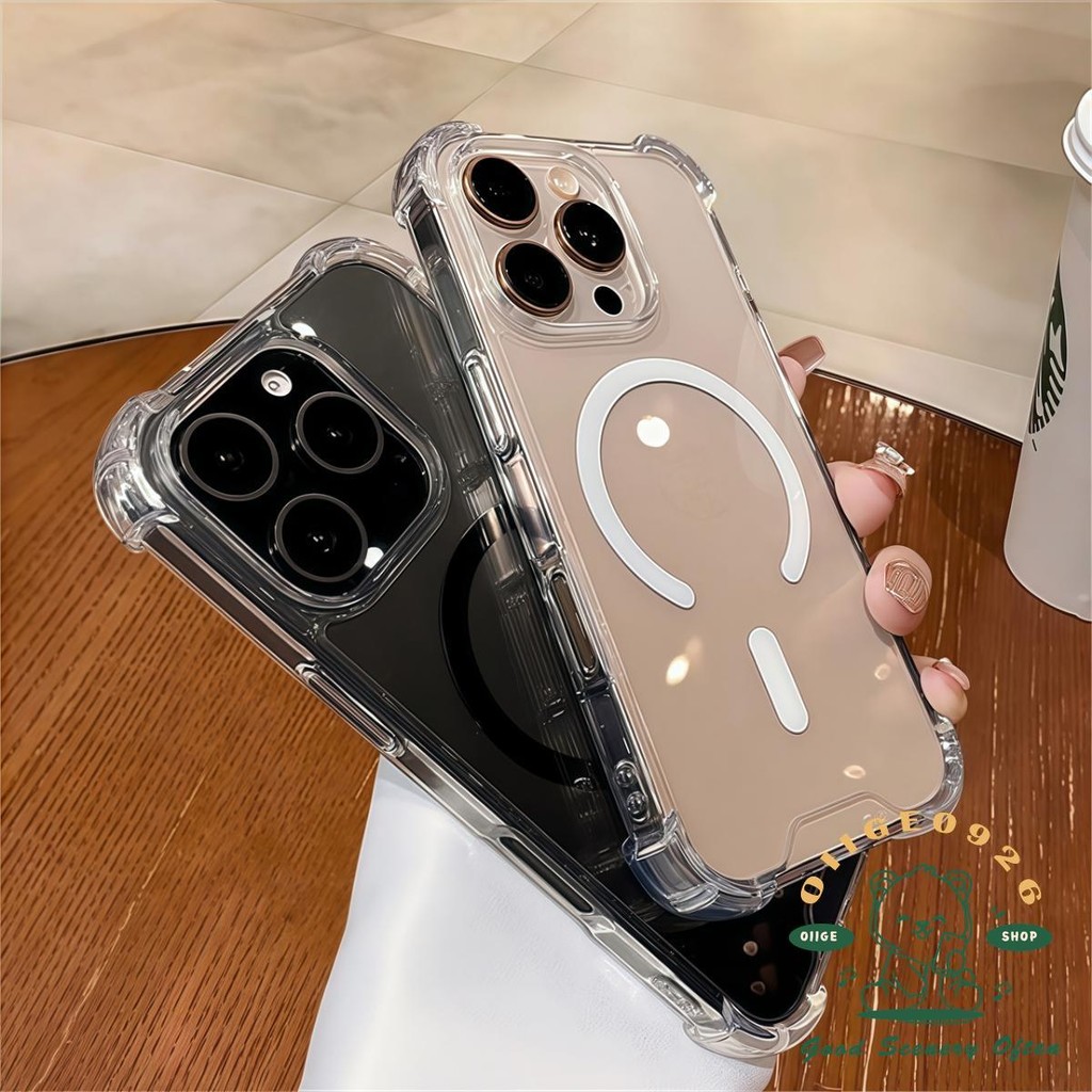 Túi khí chống rơi acrylic từ tính Vỏ điện thoại iphone16 Pro Max 15 14 13 12 11 vỏ cho vỏ iPhone Vỏ mềm silicon TPU chống sốc