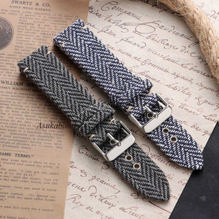 Vintage Nylon Da Đồng Hồ Dây Đeo 18mm 20mm 22mm Retro Phát Hành Nhanh Da Bò Dây Đồng Hồ Anh Pháp Cổ Điển Nâu Xanh Đỏ Quà Tặng Giáng Sinh Vòng Tay Nam Nữ
