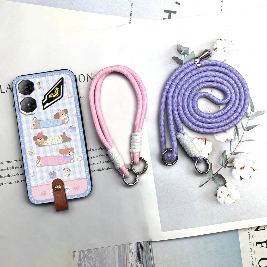 Ốp Điện Thoại Dây Chống Va Đập Cho ZTE Nubia Neo3 5G TPU Bền Ốp Lưng Chống Thấm Nước Thiết Kế Thời Trang Chéo Bảo Vệ Dễ Thương Vỏ Mềm Bọc Toàn Bộ Vòng Cổ Hoạt Hình Silicon Graffiti