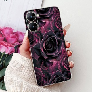 Vỏ Mới Cho Realme V30 V30T Ốp Lưng RMX3619 RMX3618 Vỏ Chống Sốc Hoa Nhiều Màu Sắc Nơ Mềm Cho RealmeV30 Ốp Lưng
