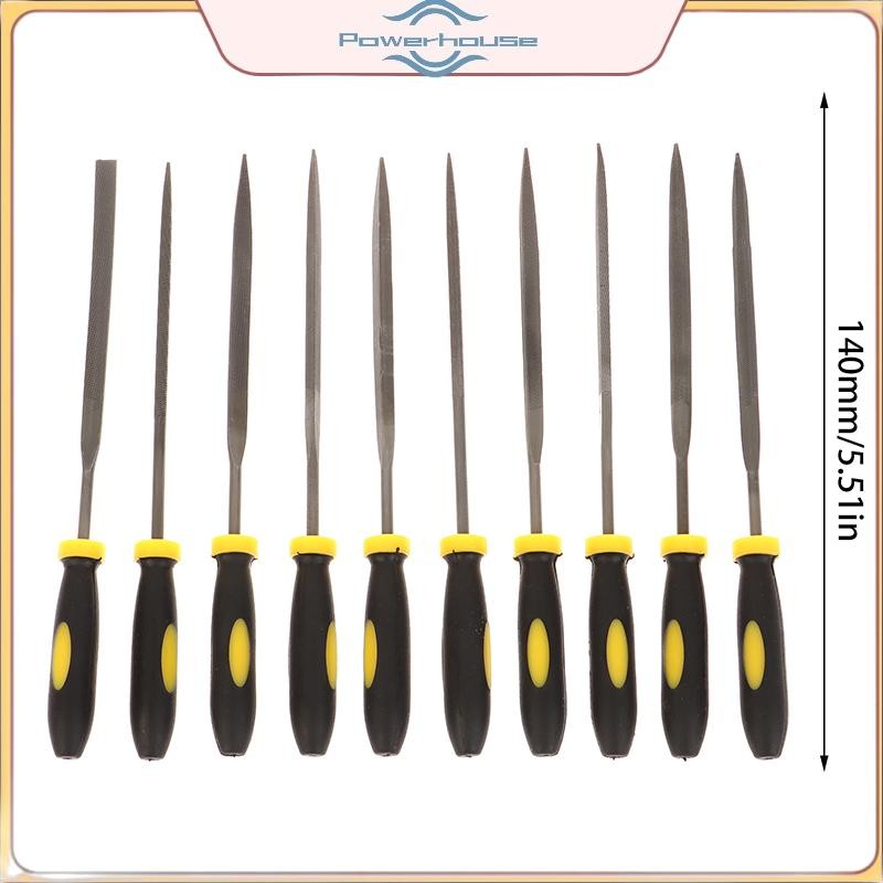 POWER 10 Chiếc Kim Cao Cấp Tập Tin Thép Carbon Cao Cấp Có Tay Cầm Công Thái Chống Trơn Trượt Để Nộp Chính Xác Trên Gỗ Nhựa Model10.