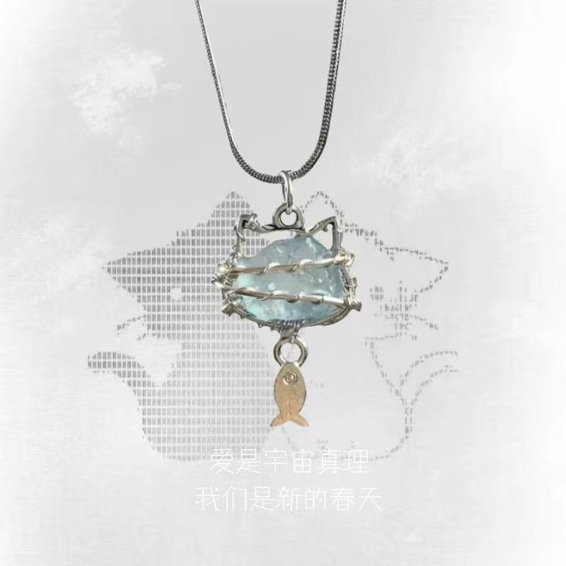 Vòng cổ cá nhỏ hình pha lê cho mèo