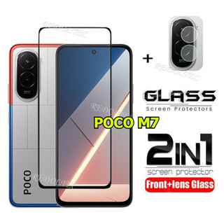 POCO M7 4G Kính cường lực 2 trong 1 + bảo vệ ống kính camera, full keo