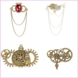Vintage Steampunk Brooch Pin Women Men Carnivals Party Costume Brooch Jewelry