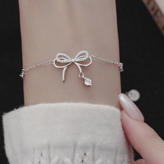 Vòng tay bạc hai lớp có thể điều chỉnh, phong cách Hàn Quốc, phù hợp cho nữ