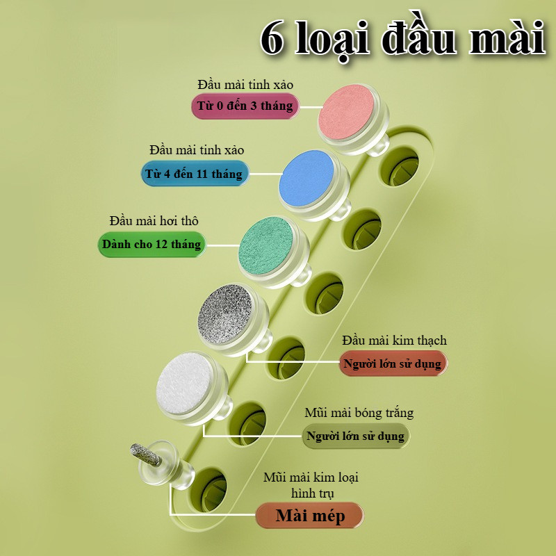 Máy Mài Móng Tay Cho Bé,Chống Rung Giảm Ồn,đồ dũa mài móng tay cho trẻ sơ sinh không cảm giác đau