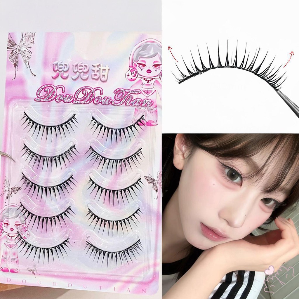 IOIIK 5 cặp-- DIY Cosplay Wispy Dải Lông Mi Người Phụ Nữ DIY Anime Full Dải Lông Mi Cho Làm Đẹp Mắt Cosplay DIY Trang Điểm