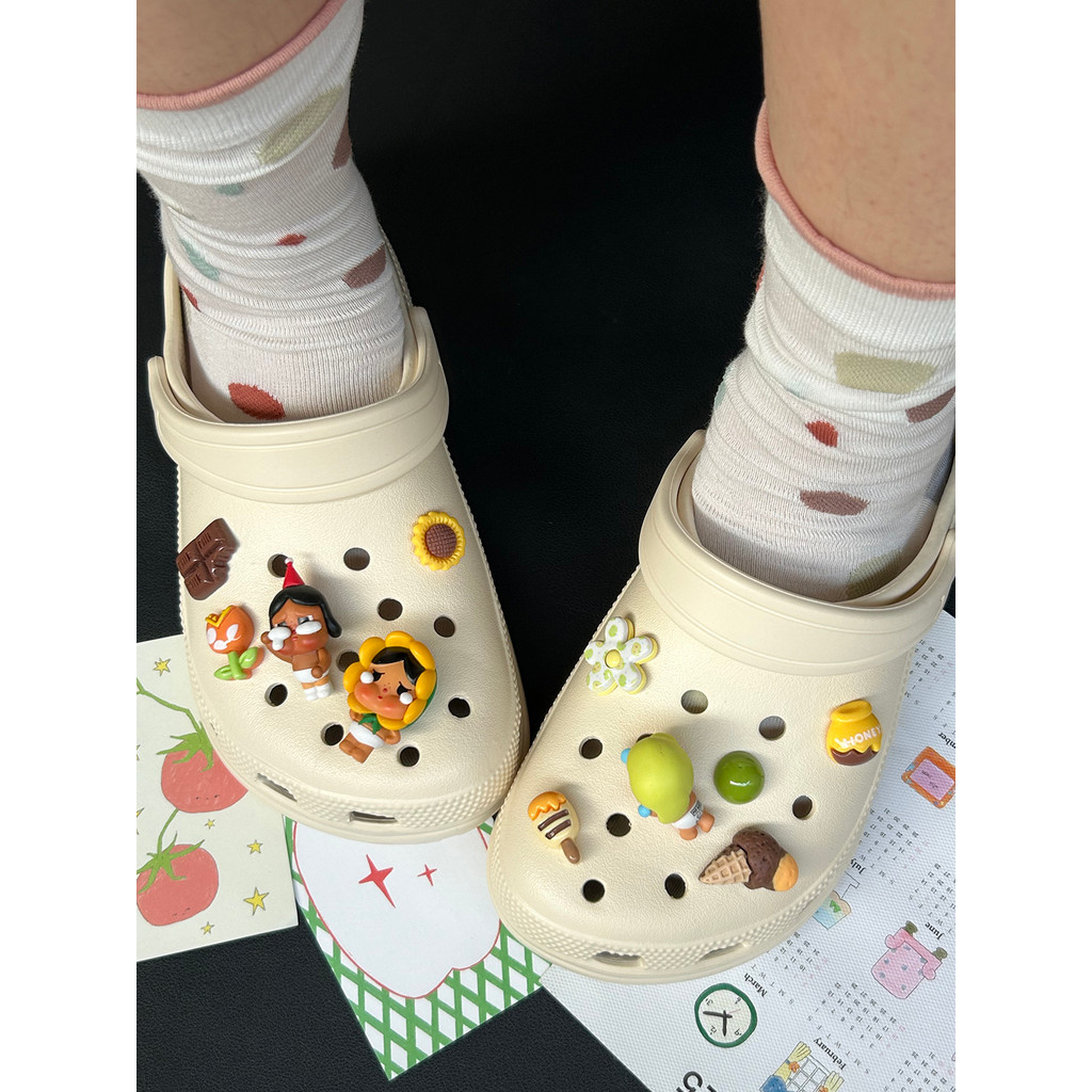 Phụ kiện Pop Mart Crybaby lỗ dễ thương, hoa Crocs cao cấp, DIY tháo rời, Zhibixing Busch