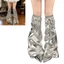YOI Nữ Chân Gaiters Có Kim Loại Bạc Bông Tai Kẹp Cô Gái Punk Da PU Giữ Ấm Chân Baggy Grunge loe Tất Streetwe
