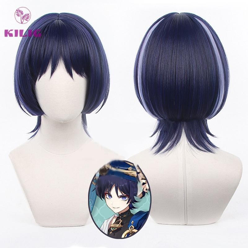 Tóc Giả Chịu Nhiệt Hóa Trang Nhân Vật Anime Genshin Va Chạm Scaramouche