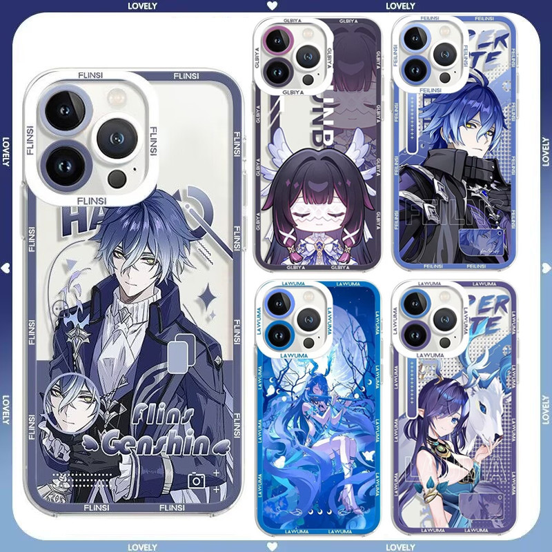 Genshin Impact Flins Lauma Columbina Ốp Lưng Cho IPhone 14 15 16 17 Pro Max 14 15 16 Plus 16e 17AIR Ốp Lưng Mềm Trong Suốt Anime Hoạt Hình Hoạt Hình Chống Sốc TPU Trong Suốt Chống Rơi