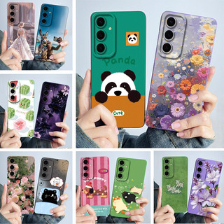 Ốp Cho Samsung Galaxy S24 / S24 Plus 5G Gấu Trúc Dễ Thương Ngọt Ngào Bé Gái Họa Tiết Mèo Vuông Silicon Mềm Chống Sốc Vỏ Bảo Vệ Ống Kính