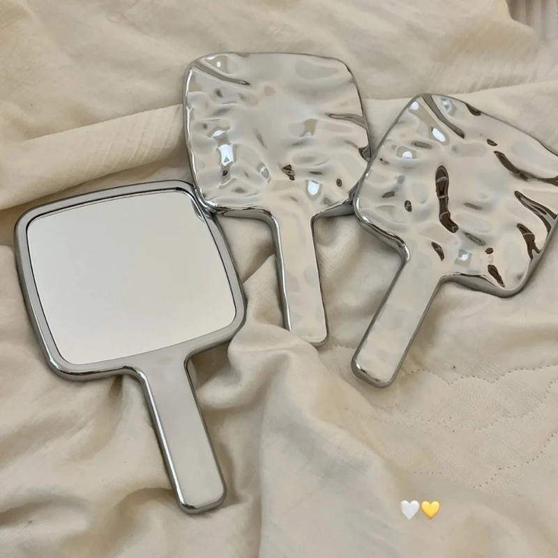 Gương trang điểm cầm tay, gương bạc vuông họa tiết dễ thương makeup sang chảnh tiện lợi nhiều mẫu