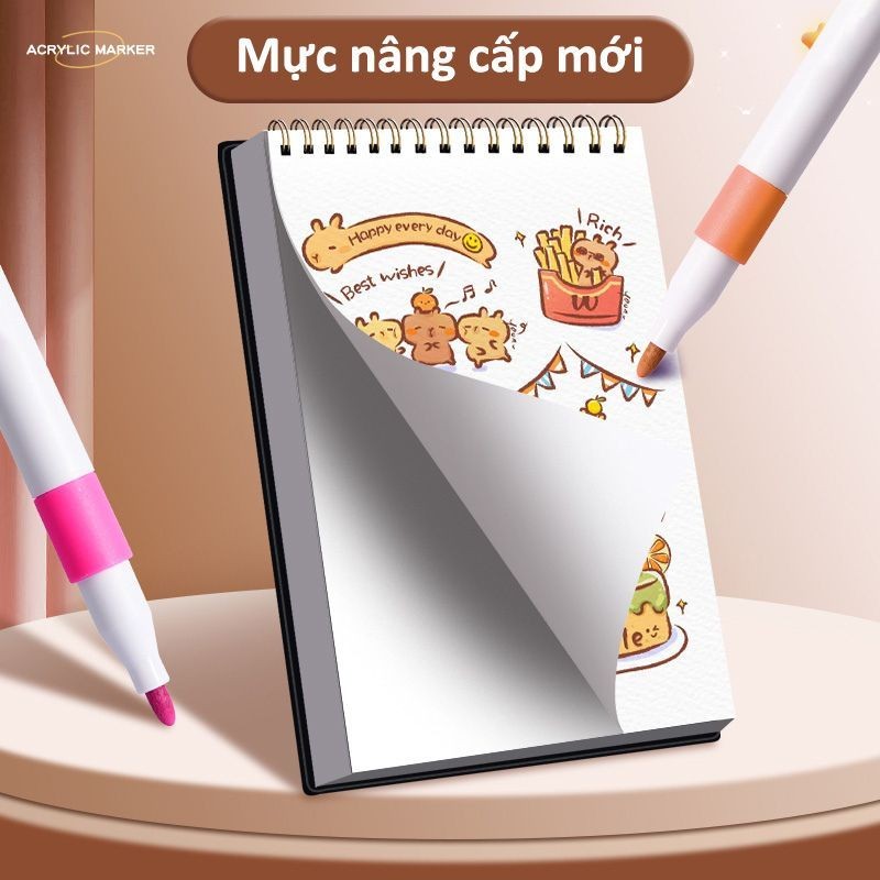 Bút Màu Acrylic Cao Cấp Cho Bé Vẽ Tranh – Hộp 12/24/36/48/60 Màu Vẽ Trên Nhiều Chất Liệu, Tươi Sáng