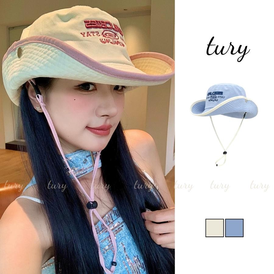 Mũ Tai Bèo Unisex Nam Nữ - Tury - Mũ Bucket Cao Bồi Phối Viền Màu Và Dây Siêu Xinh - NV109