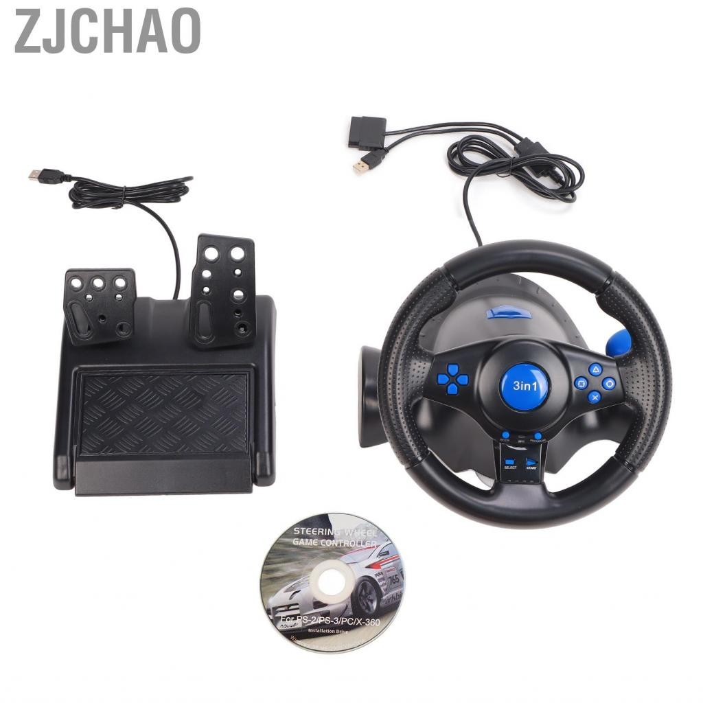 Zjchao Tay lái xe game Jeankak 180 ° bánh xe đua PC với bộ điều khiển lái xe trò chơi đa chức năng cho bàn đạp tuyến tính và chuyển đổi thiết bị cho PS3 PS2 PC