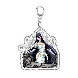 Anime Overlord Keychain Cartoon Figure Ainz Ooal Gown albedo Shalltear Bloodfallen Pendant Key Ring Bag Accessories Jewe