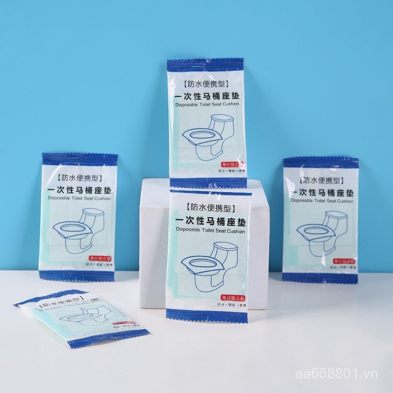 #Dùng Một Lần Dán Thảm Vệ Sinh Dày Đa Năng Mùa Hè Di Động Đệm Du Lịch Hàng Khách Sạn Bồn Cầu QUOQ