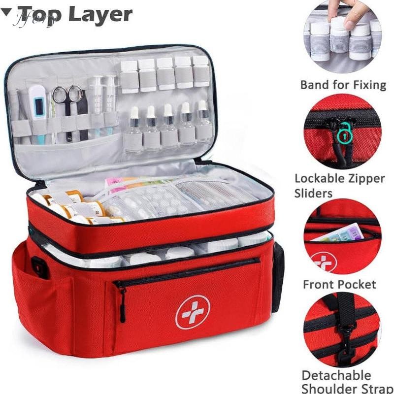 Túi sơ cứu có khóa kéo Jfory dành cho đồ dùng khẩn cấp khi đi du lịch và đi bộ đường dài