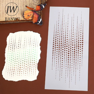 JIANWU Vintage Rỗng Chấm Phong Cảnh Rỗng Chất Liệu Cắt Dán Mặt nạ Bảng Tem Sáng Tạo DIY Tạp Chí Văn Phòng Phẩm