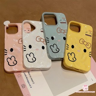 Ốp Lưng Cho IPhone 7Plus 17 15 16 13 11 14 12 Pro Max 16 15 8 Plus XS XR X MAX Hoạt Hình Đơn Giản Ngọt Ngào Hello Kitty Sóng Bóng Ruffle Vỏ Nước