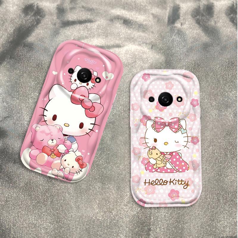 Ốp Silicon Hoạt Hình Cho Redmi A3 / POCO C61 4G 3D Bé Gái Vỏ Điện Thoại Mềm TPU Kitty Sinh Viên Chống Sốc Ốp Lưng